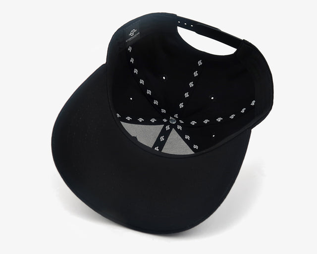 GP018 - CURVED BRIM SNAPBACK HAT (BLACK)